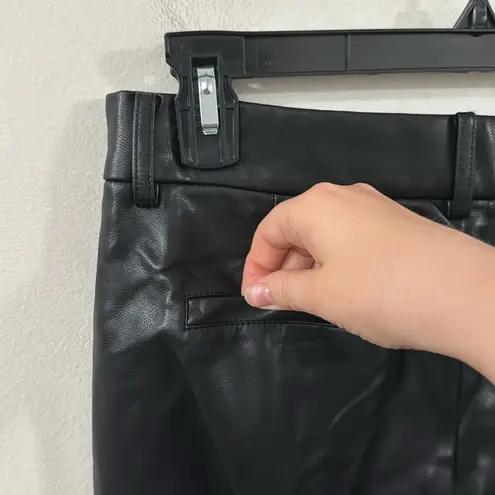 Bagatelle black kick flare ankle leg faux leather pants size M