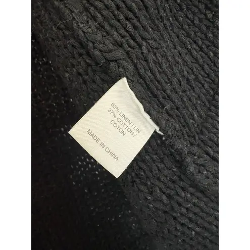 Brochu Walker Black Chunky Knit Sweater Size Medium Linen Cotton Quiet Luxury