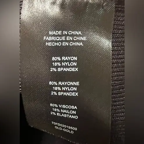 2B Bebe Gold & Black Foil Strapless Bodycon Cocktail Holiday NYE Dress Sz Large