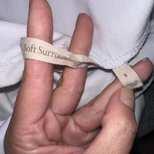 Soft Surroundings Soft Surroundings White Crop Leggings High Waist Ruched Ankle Size S