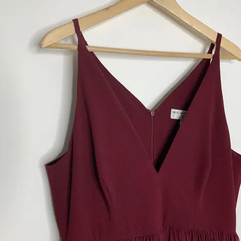 Dress the Population Burgundy Alicia Mixed Media Midi Dress