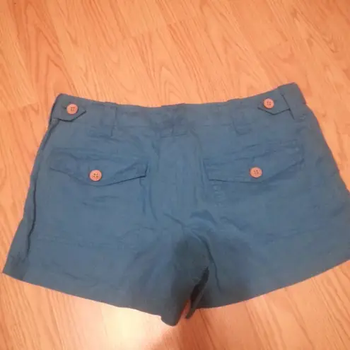 London Jean s Victoria’s Secret Catalog Linen Shorts Size 6 Blue NWOT