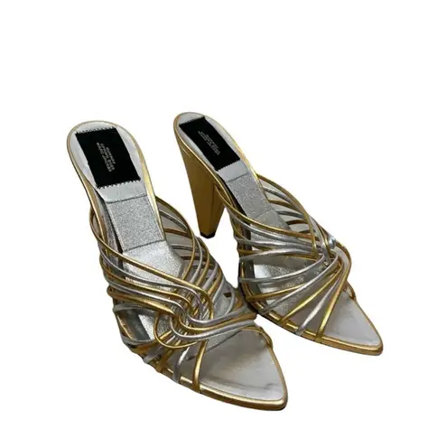Marc Jacobs  RUNWAY Fifty Four Mule Metallic Sandal Heels - Image 2