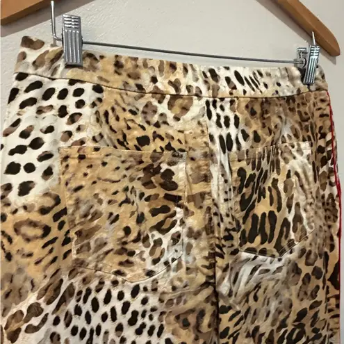 Escada Vintage Animal Print Flared Denim Brown Size undefined