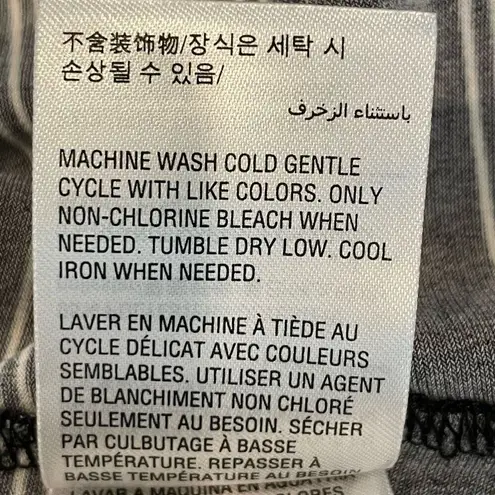 Alfani Black White Classic Striped Illusion Sleeve Pullover Blouse Size S