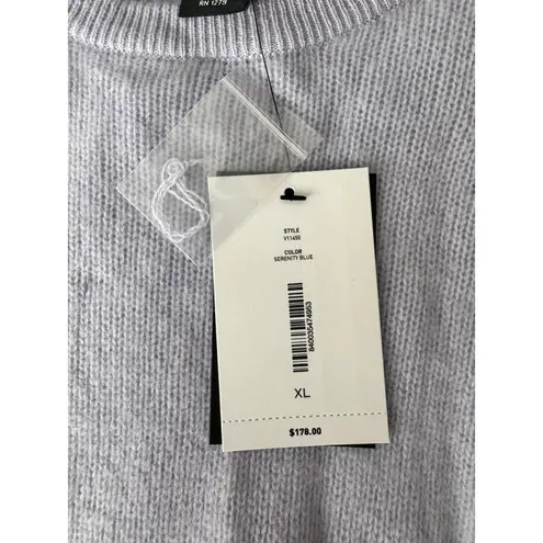 C by Bloomingdales Women's XL 100% Cashmere Crew Neck Sweater Serenity Blue