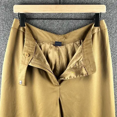 Women's 100% Wool Wide Leg Pant Size 12 Tan Satin