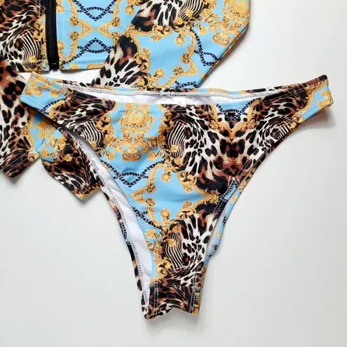 Jingpin 2 Piece Swimsuit Women's XL Bikini Swimwear Casual Cropped Top Bottom