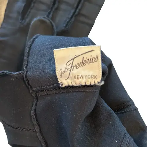 Vintage Gauntlet Style Gloves by John Frederics New York Black