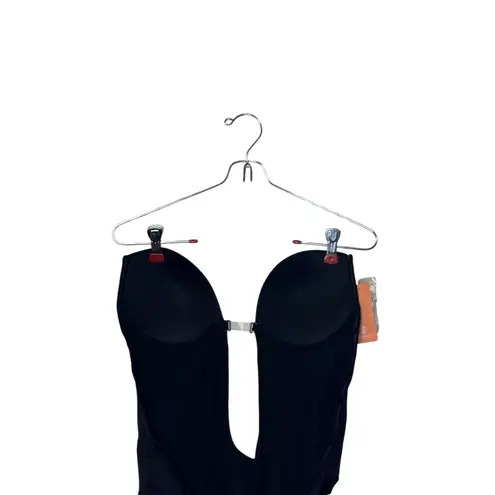 Feelin Girl Women's Black Backless Thong Plunge Shapewear Bodysuit Medium NWT
