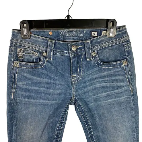 Miss Me New  Jeans Womens Sz 26 Signature‎ Skinny Denim Embroidered Cross Pockets