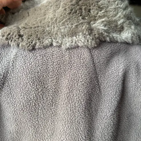 Helmut Lang gray rabbit fur winter jacket coat size S small sample sale
