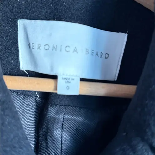 Veronica Beard Yara Velvet Hem Pea Coat 0