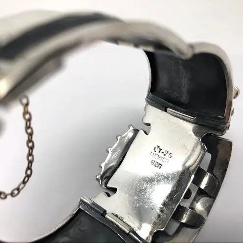 Sterling Silver TAXCO Aztec cuff bracelet, 62g