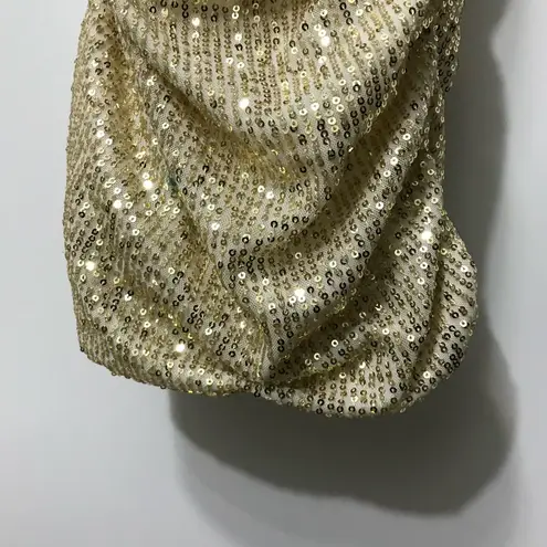 Love by Design Glittering Gold One-Shoulder Dress