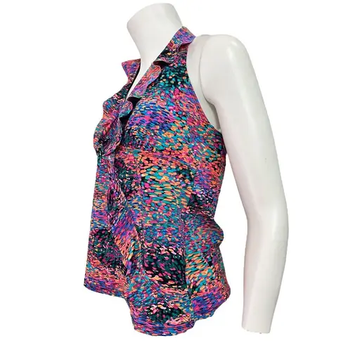 Blakely Assets by Sara Women's Large Ruffle Halter Tankini Swim Top