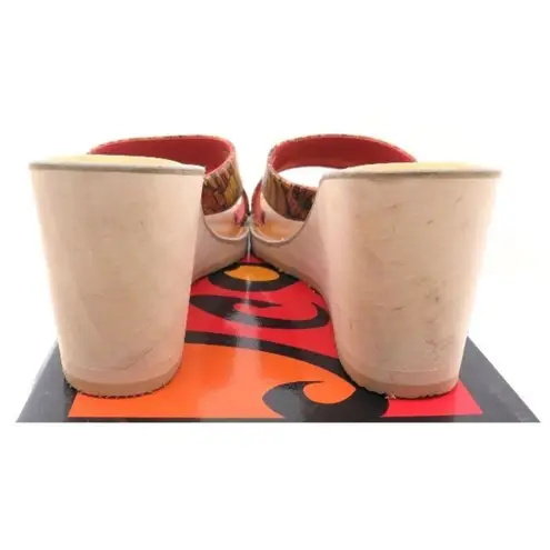 NEW Womens Icon Modern Rose High Heel Wood Wedge Size 10