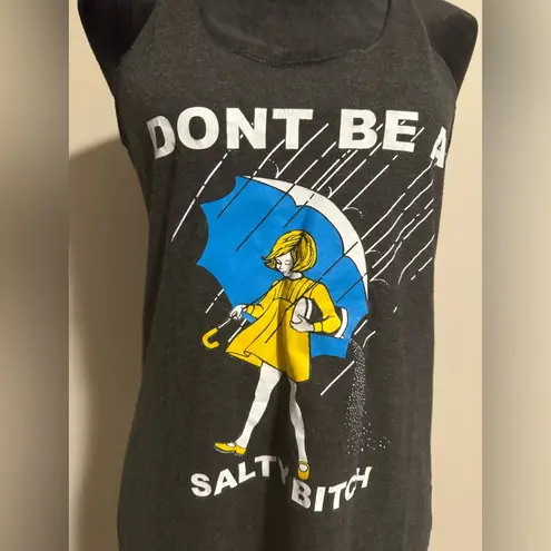 Next Level Apparel EUC Gray and White Don’t Be A Salty B tank size medium