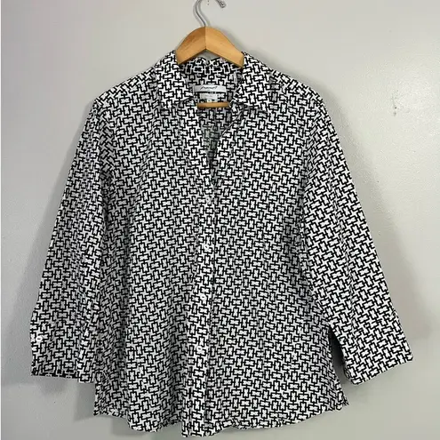 Foxcroft  Easy Care Button Down 3/4 Sleeve Collard Shirt Women’s Size XL