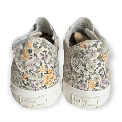 Gypsy Jazz Lavender Yellow Floral Ivory Sneaker Size 8