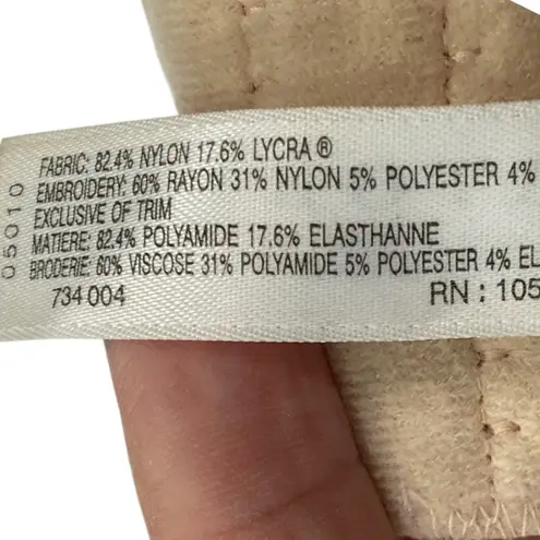 Natori Feathers Underwire ConCream Bra Embroidery Unlined Size 36 DD 36DD 36E