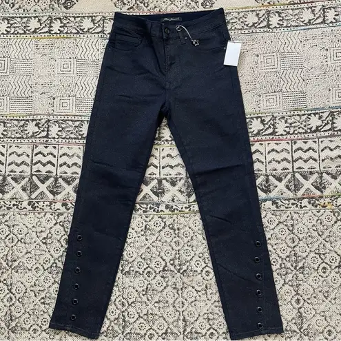 Mavi high rise shimmer grommets skinny ankle jeans size 27 dark blue