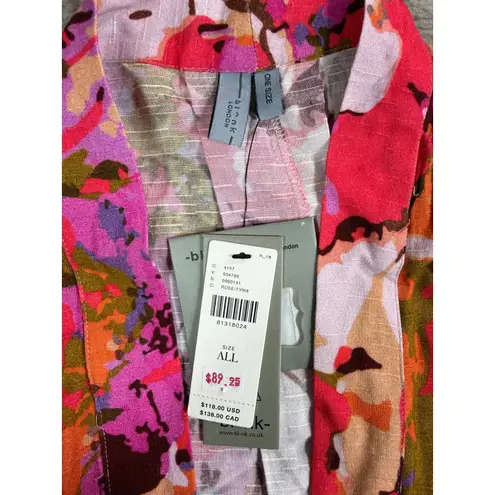 NWT Blank London Floral Open Front Kimono Shrug Cover Up One Size ALL Colorful Pink Size XL