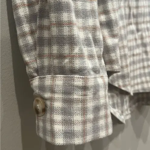 Oversized Flannel Shacket Blue Size M