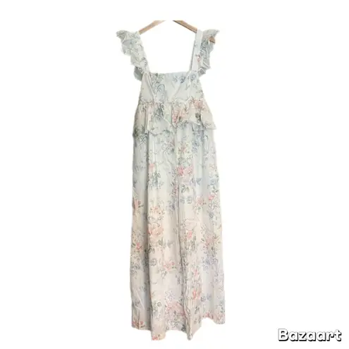 Selkie The Weekender Free People Floral Ruffle Jumpsuit Medium NEW White