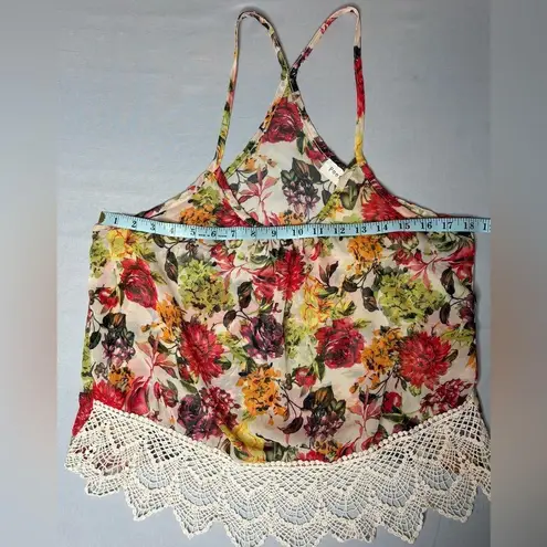 Poetry Floral Crochet Lace Trim Cami Top