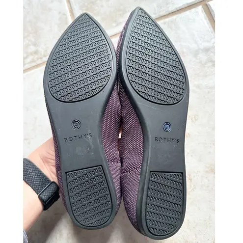 Rothy's The Point Plum Purple Knit Flats Shoes Size 7.5