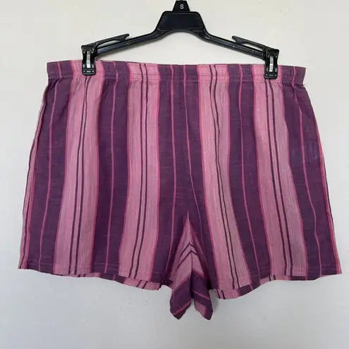 BP  Stripe shorts SMALL Purple Pink pull on Elastic Waist