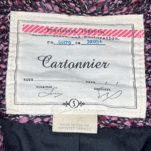 Cartonnier Anthropologie Knit Moto Blazer Pink Black Marled Size Small EUC