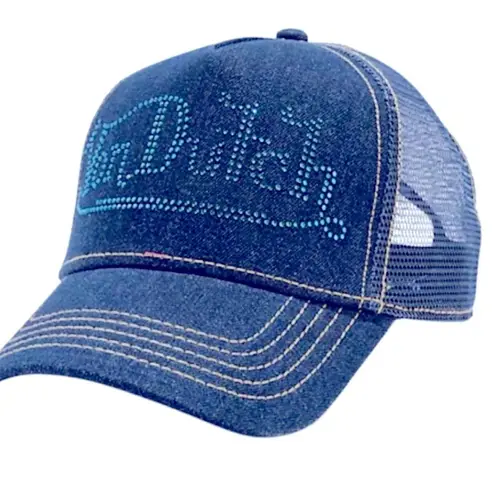 Von Dutch NWT Denim Rhinestone Cap