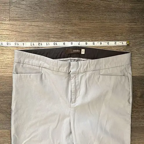 Crosby Women’s Gray Skinny Versatile Flat Front Pants 10