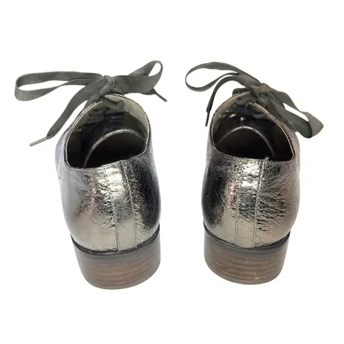 Louise et Cie Lo-Adwin Derby Oxfords Crackle Metallic Leather 8.5 38.5 EUC