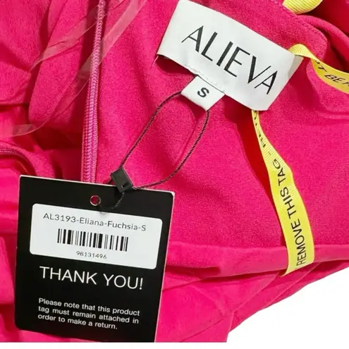 ALIEVA ALIAVA Eliana Crepe Corset Midi Dress, Fuchsia, Small Pink