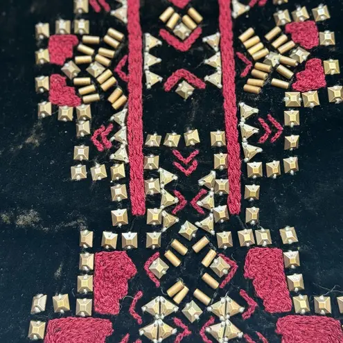 Double D Ranch heavily beaded velvet tunic Black Size 2X