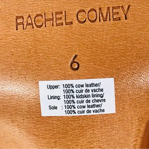 Rachel Comey Brown Leather Mule Clog Wedge Sandal Tawny Woven Stud Size 6