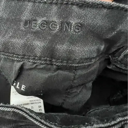 American Eagle  Jeggings Womens 12 Black Distressed Knee Stretch Y2K Grunge