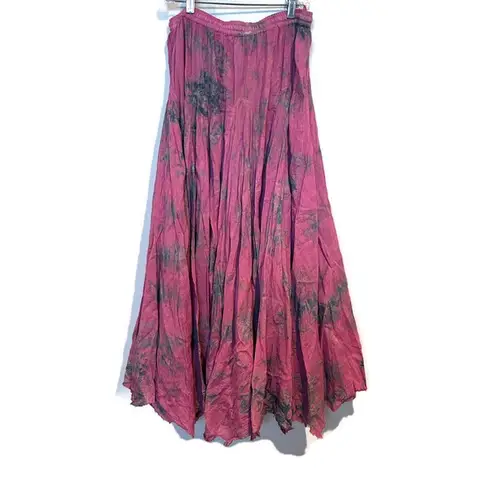 Blue Sky Fair Trade Made in India Maxi Skirt Pink Size M