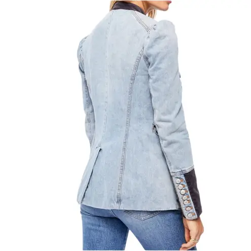 Free People  Denim Seamed & Structured Jacket Size XS