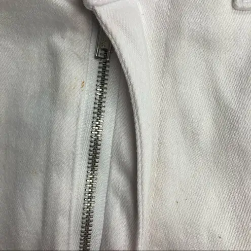 The Quacker Factory Women’s Capri White Floral Jeans Size 8 Inseam 21”