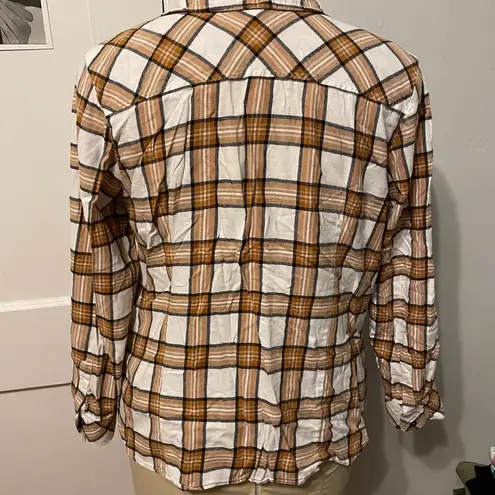 Christopher & Banks Super Soft Plaid button up long sleeve shirt