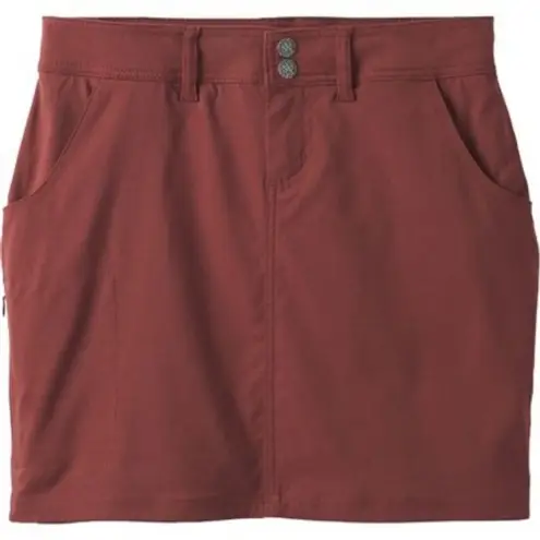 prAna ✨ Skort Maroon Red Brown Mini Skirt Womens Outdoor Hiking Travel Casual 4