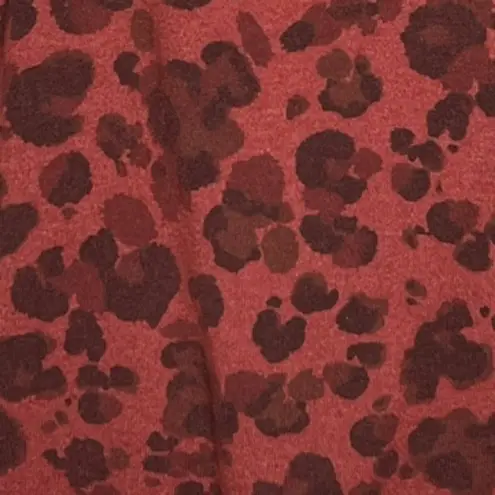 Democracy Shirt Womens XL Red Cheetah Print Twist Back Open Back Grunge Edgy Fun