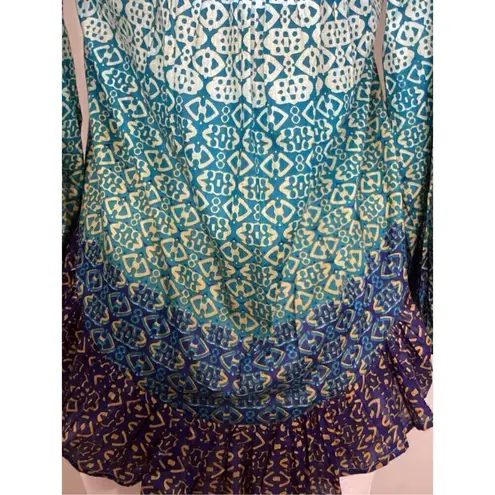 Raga New. boho blue tiered top. Medium. Retails $139
