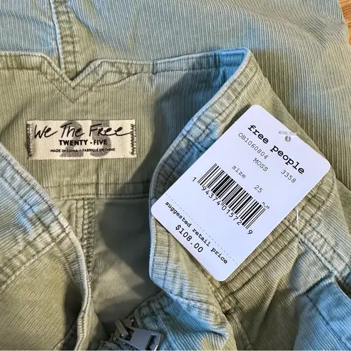 Free People  We The Free I Want It All Corduroy Midi Skirt Moss Green size 25 NWT