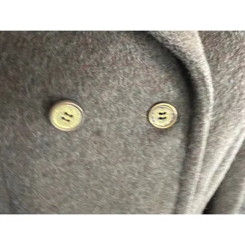 coat double breasted wool brown oversized collar union made Size L