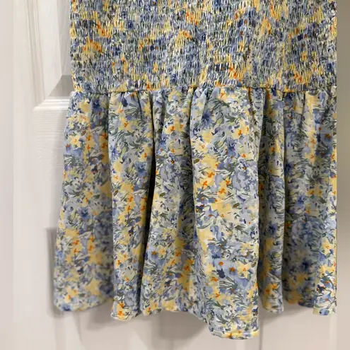 PRETTYGARDEN Floral Blue and Yellow Women's Dress